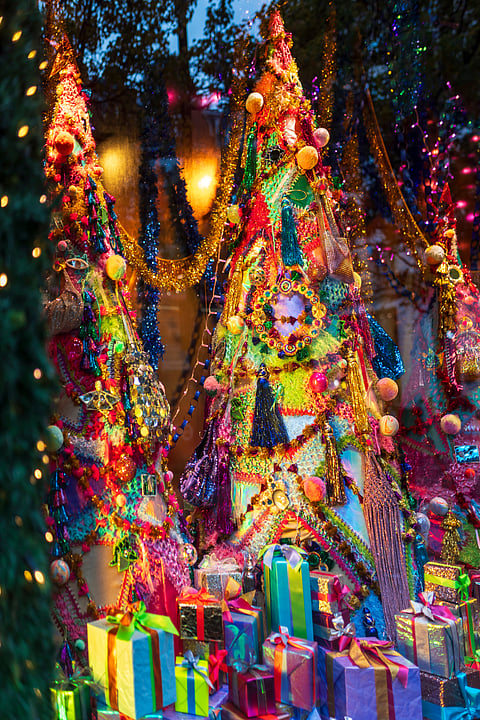 A Christmas window display at Selfridges