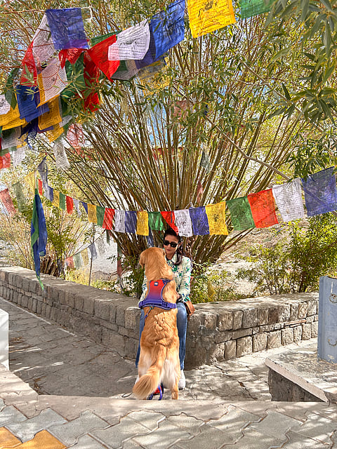 Mother and daughter at Thiksey
