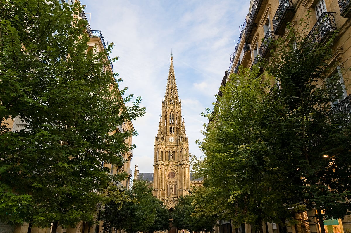The facade of the Buen Pastor Cathedral 