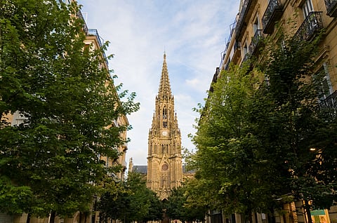 The facade of the Buen Pastor Cathedral