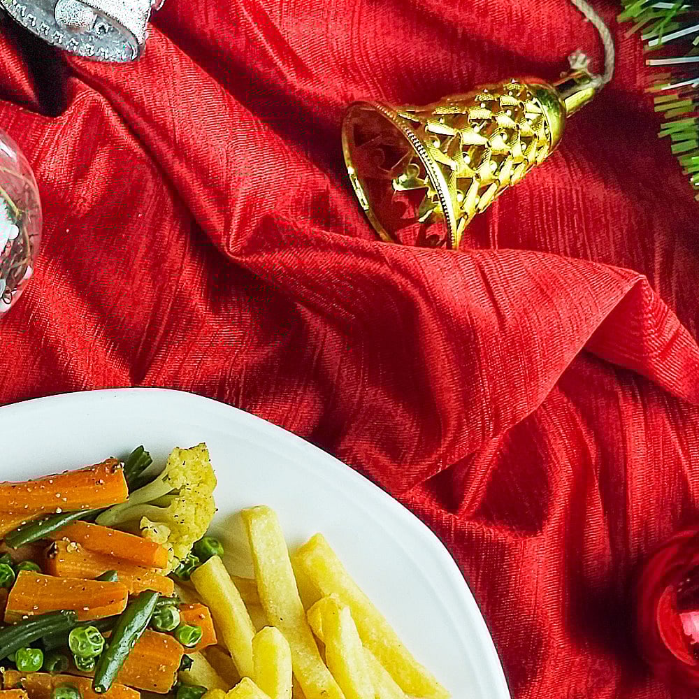 Opt for a festive Chicken Roast with vegetables 