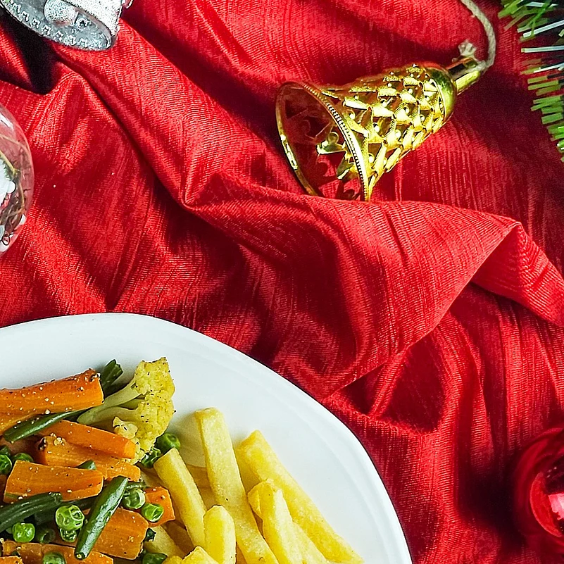 Opt for a festive Chicken Roast with vegetables