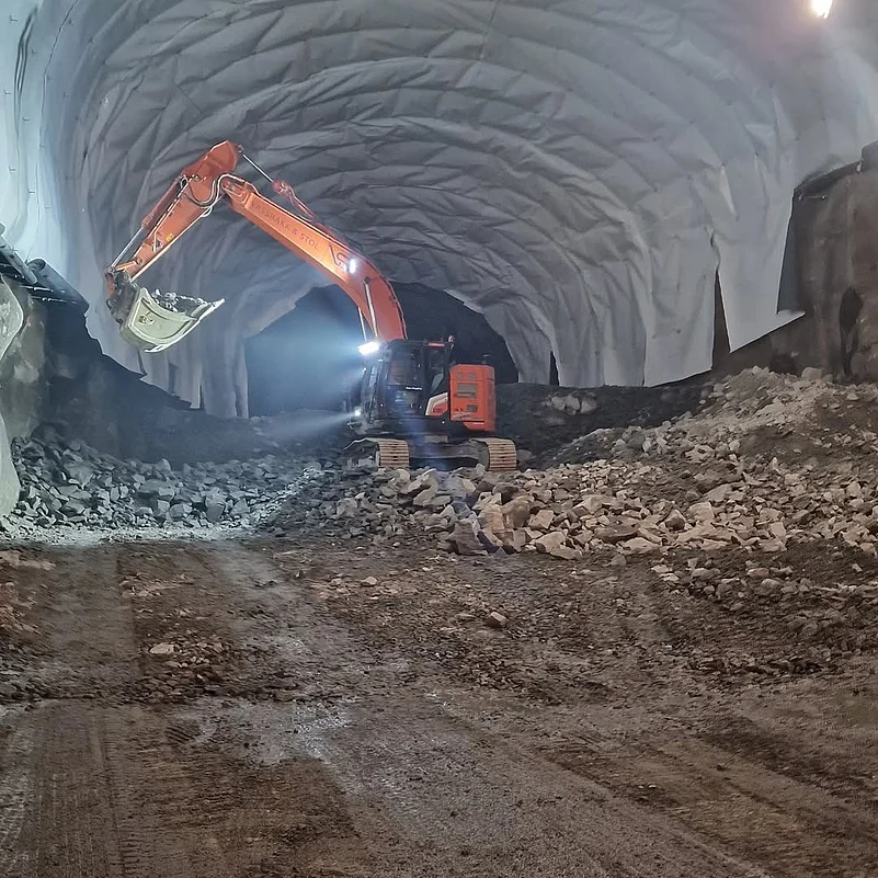 Work going on for the tunnel