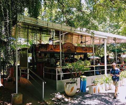 The cafe is housed in an  upcycled shipping container 