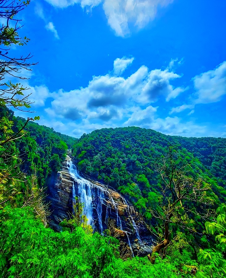 Unchilli Falls is located about 35 km from Banavasi