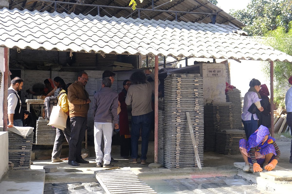 A TARA Nirman Kendra centre that produces micro concrete roofing tiles