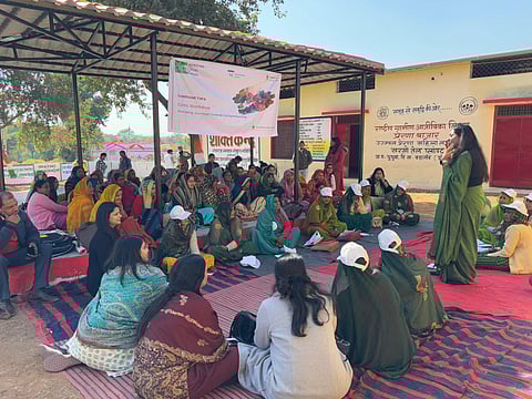 A session on livelihood security and inclusive entrepreneurship at the TARAgram Yatra 2024