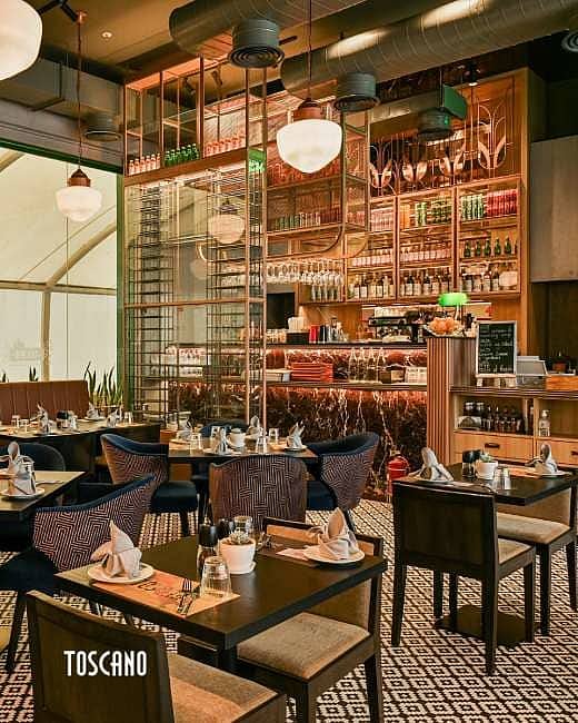 Toscano offers a warm and inviting ambiance