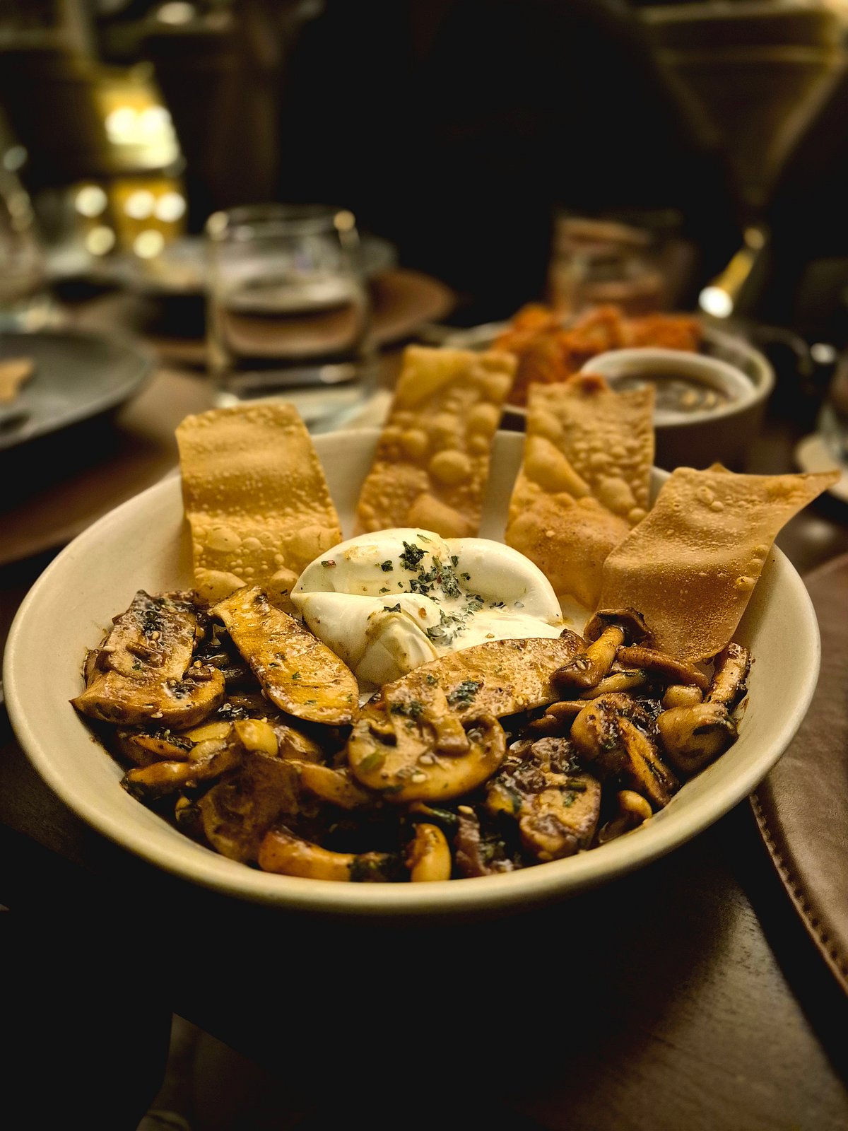 Shrooms & Burrata at Asper