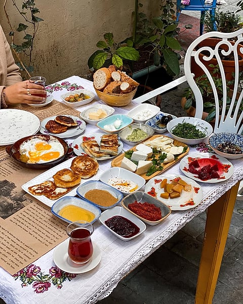 The fantastic spread at the cafe