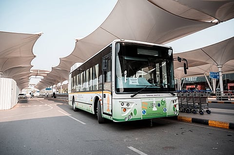 Buses at the Ahmedabad airport 