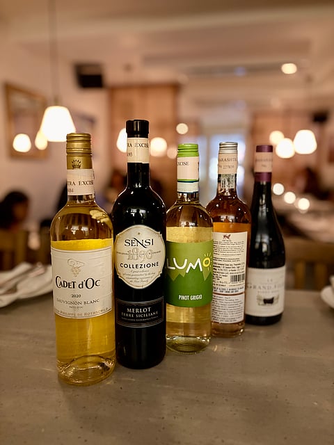 Alpine wine menu