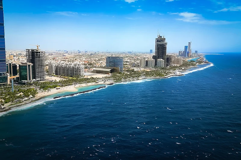 A stunning view of the Red Sea coast of Saudi Arabia