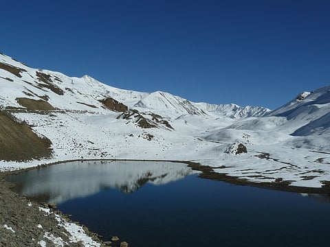 Trek to high-altitude lakes like Suraj Tal 