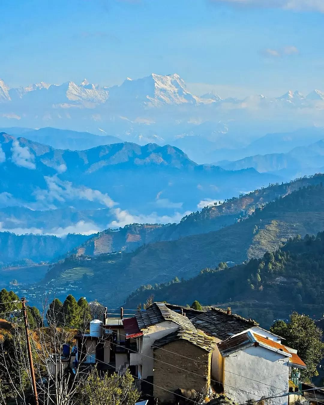 The peaks of Chukhamba from Khirsu