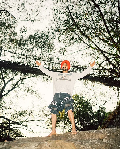 diljitdosanjh/instagram : Singer Diljit Dosanjh poses by the Root Bridges of Meghalaya