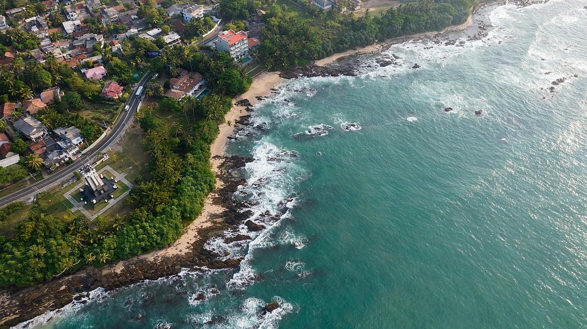 Aerial view of Tangalle coast