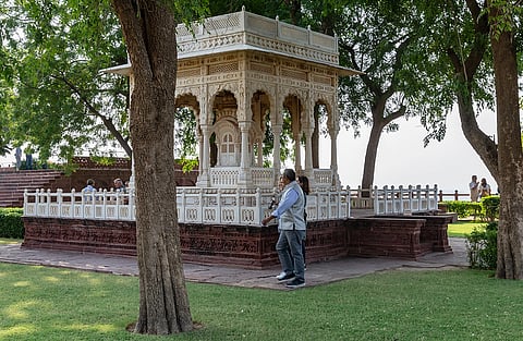 Explore the beautiful gardens and lake