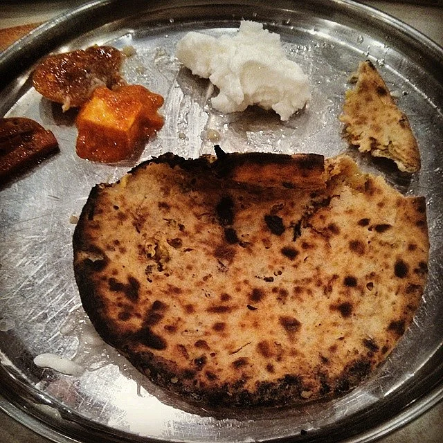 A paratha platter by Amrik Sukhdev, Murthal