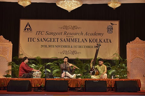 Rakesh Chaurasia performing at ITC Sangeet Sammelan 2024