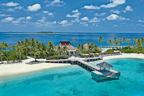 The resort offers villas in an exquisitely designed setting overlooking stunning azure waters