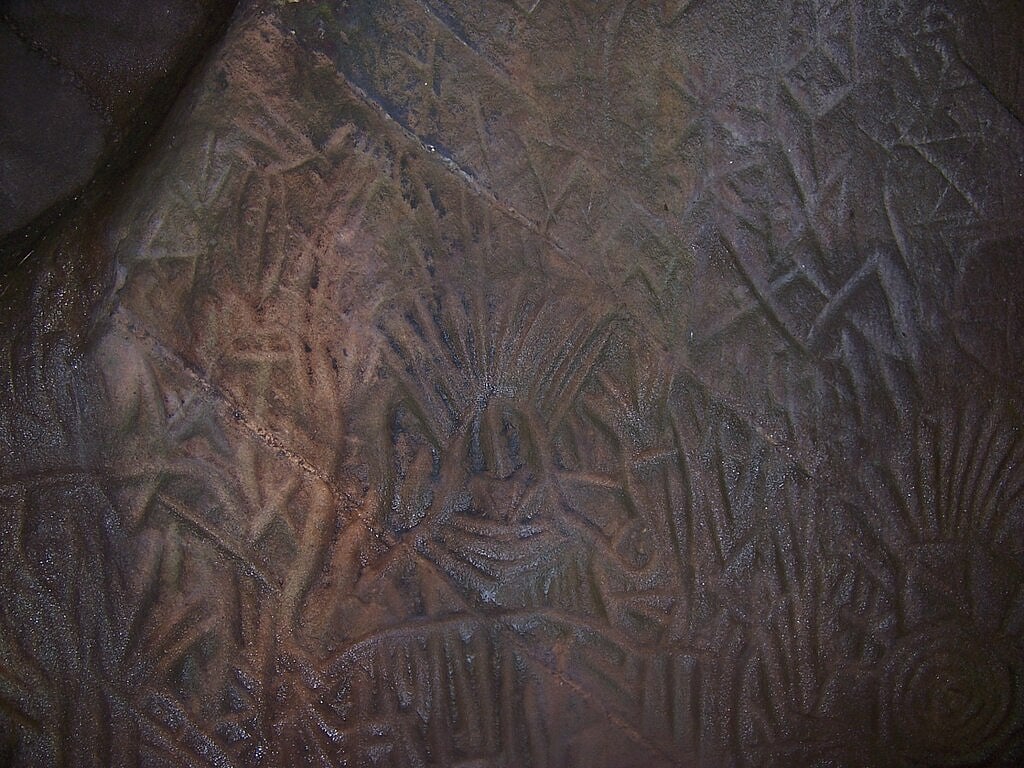 Carvings inside the caves