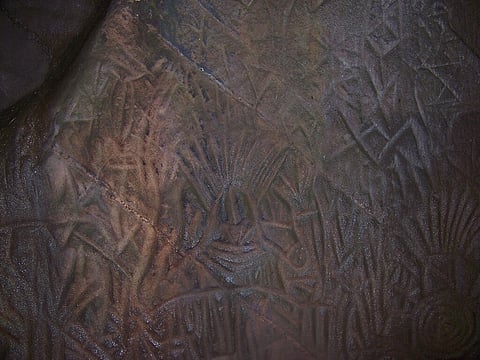 Carvings inside the caves