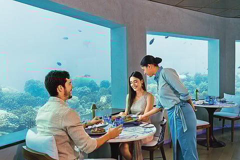 Only BLU, an underocean restaurant, is the largest in the Maldives