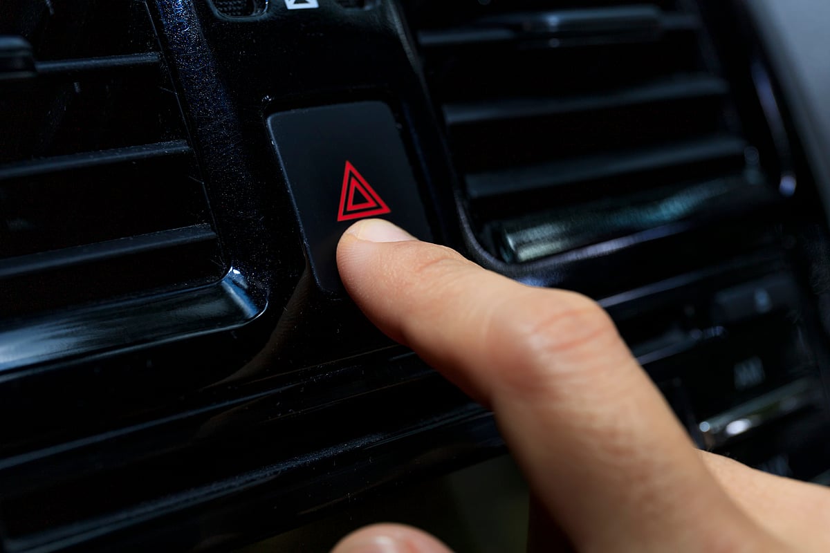 Only turn hazard lights on when your vehicle is either stationary or moving extremely slowly