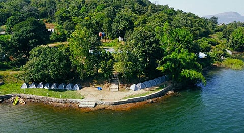 A scenic view of Pawna Lake in Lonavala