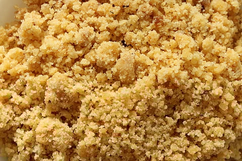 Panjiri is a sweet dish made with wheat flour, dry fruits and ghee