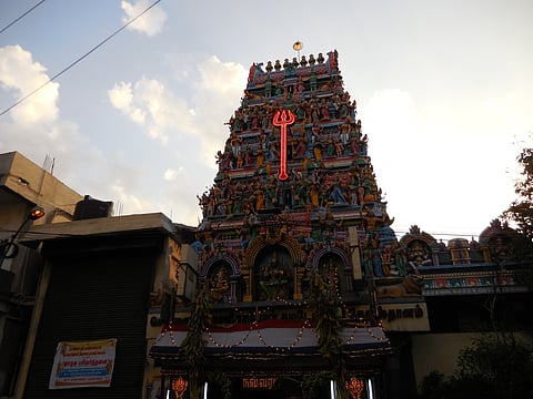 A view of the Kalikambal Temple, Parrys 