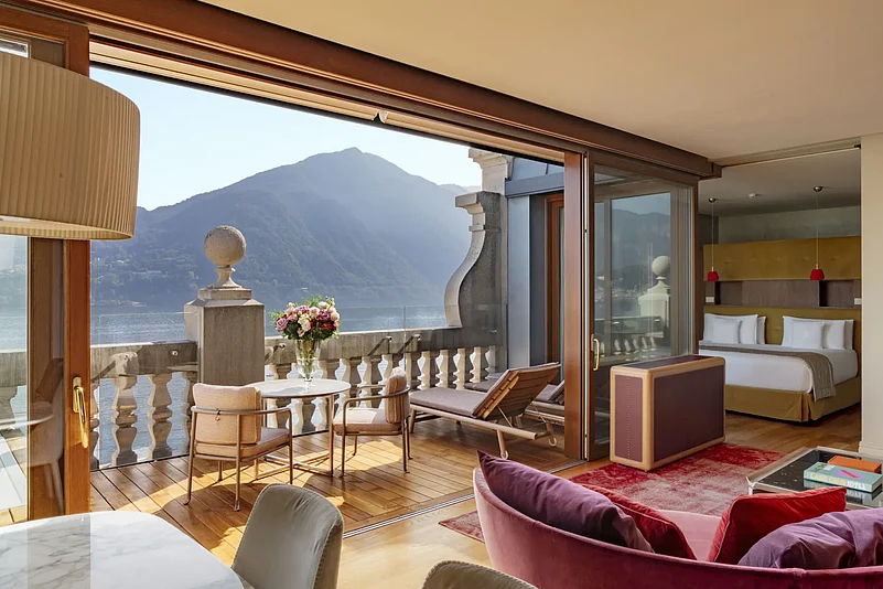 A rooftop suite at the Grand Hotel Tremezzo