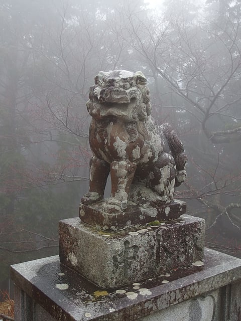 Mount Hiei in fog