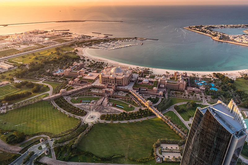 The Emirates Palace of Abu Dhabi at dusk