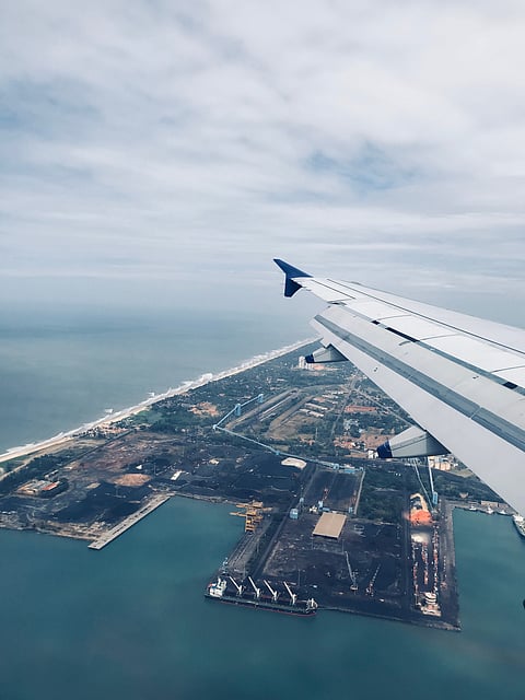 An aerial view of Mangaluru from an aeroplane