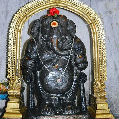 The Ganesh idol at the Idagunji Maha Ganapathi Temple
