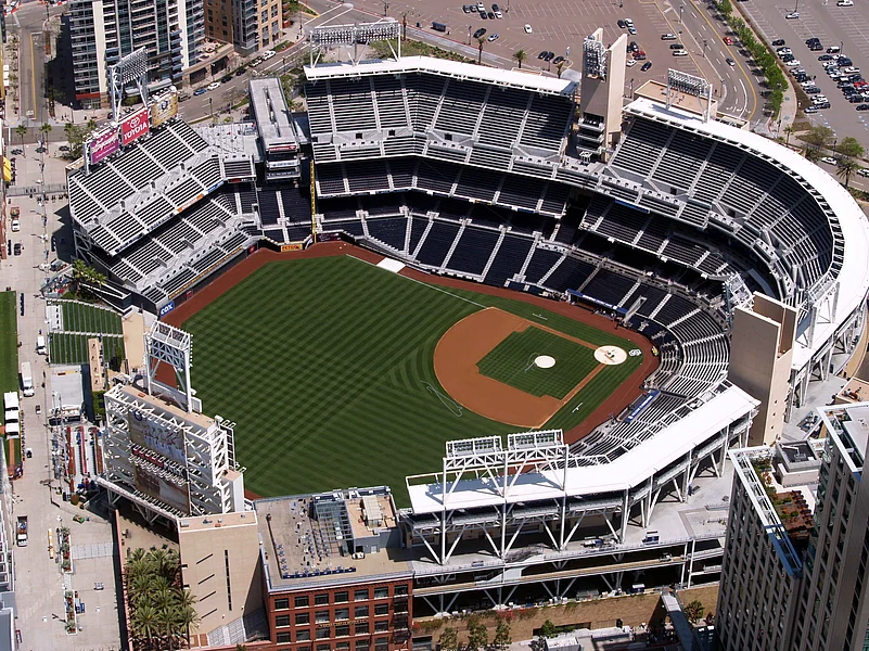An aerial view of Petco Park