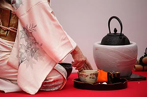 Wikipedia : The hostess fills the bowl with green tea powder and then pours hot water into it and stirs with a bamboo whisk