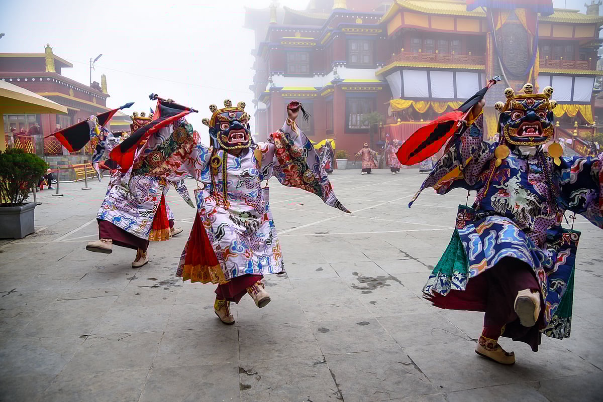 The Cham Dance depicts the battle between good and evil and the ritualised destruction of evil