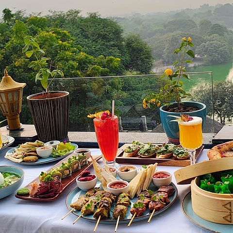 A food spread at Mia Bella in Hauz Khas Village