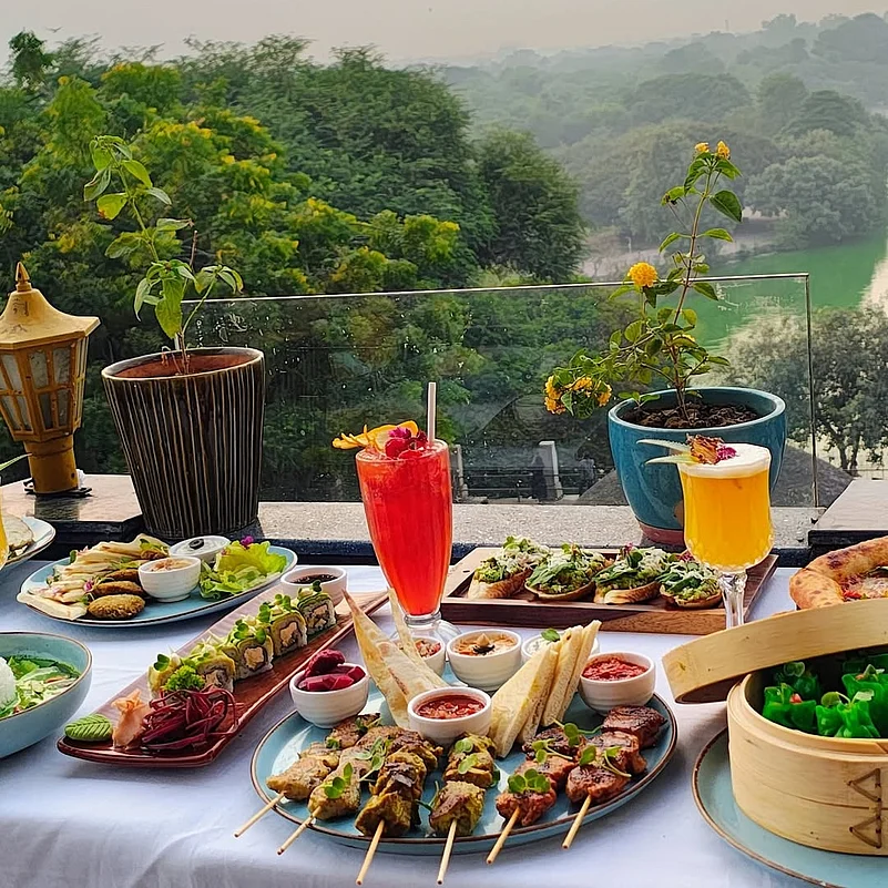 A food spread at Mia Bella in Hauz Khas Village