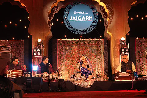 Malini Awasthi performing at the festival