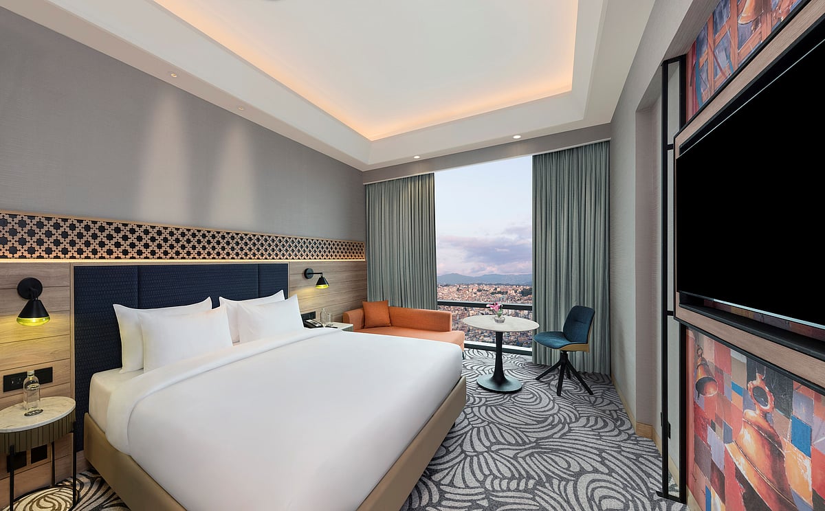 The hotel features various contemporary rooms