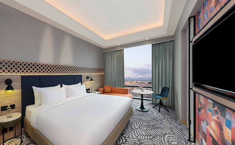 The hotel features various contemporary rooms