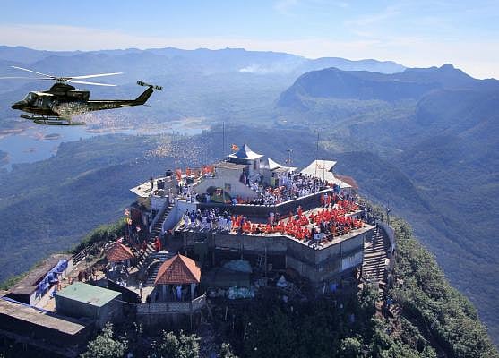 Aerial view of the Temple on Sri Pada