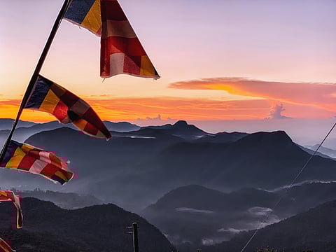 Sunrise from the top of Sri Pada, also known as Adam's Peak