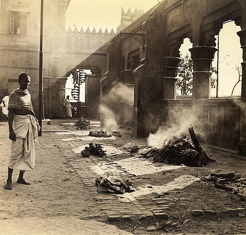 Nimtala burning ghat in 1945