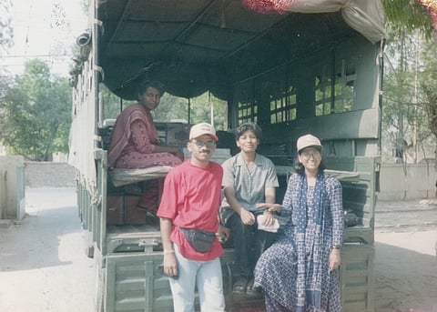 Clad in a blue suit, Major (Dr) Madhu heads to the Kashmir Valley after basic military training