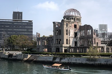 Mstyslav Chernov/ UnFrame : Hiroshima Peace Memorial seen from the the Aioi Bridge